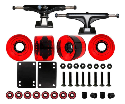 Monopatín Longboard Truck Bridge Abec-11 Rojo Claro