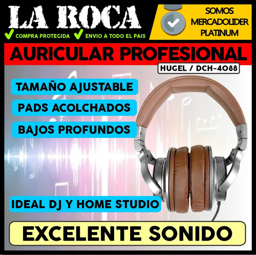 Imagen 3 de 10 de Auricular Profesional Estereo Cerrado Dj Home Estudio