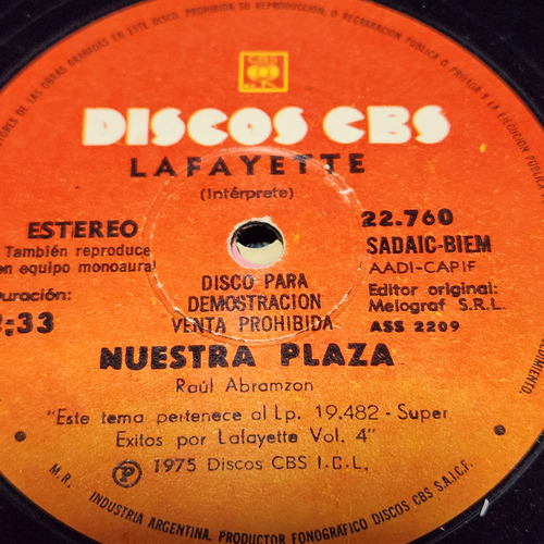 Simple Lafayette 22760 Discos Cbs C6