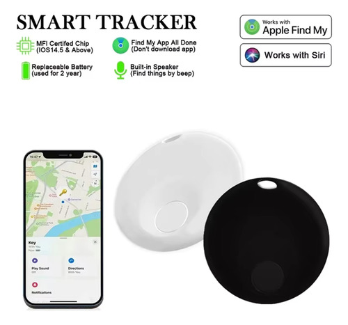 Mini Rastreador Gps Bluetooth Para Apple Find My Antipérdida Blanco