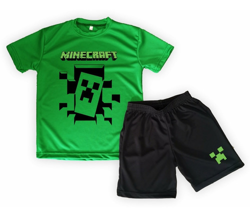 Conjunto Dryfit Niños/as Minecraft  Remera + Short 