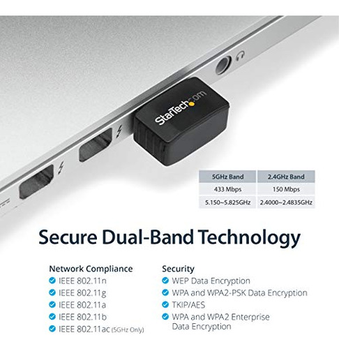Startech.com Adaptador Usb Wifi Inalámbrico De Doble Banda A
