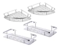 Comprar Pack X4 Repisas Esquineros + Estantes Acero Inox Baño Ducha
