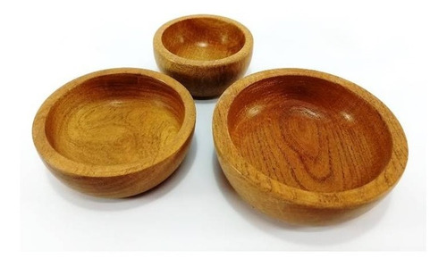 Cazuelas Cuenco De Madera Dip O Velas Pack X 3 Medidas 6u