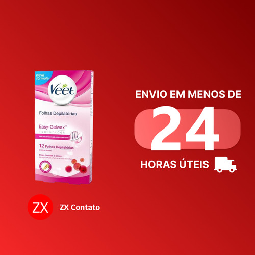 Veet Cera Fria Corporal Peles Normais C/ 12 Folhas