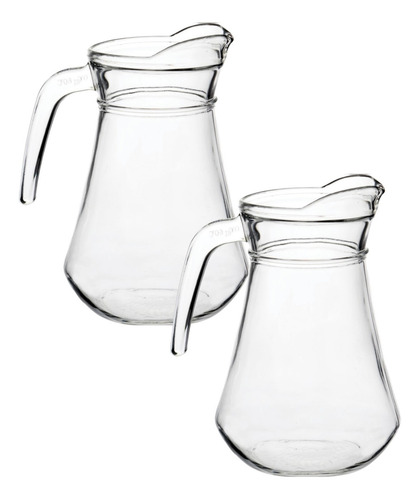 Set 2 Piezas Jarra De Vidrio Clasica 1.2 L