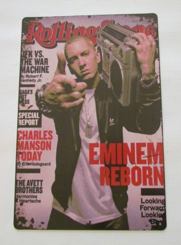 Poster Cartel Placa Eminem Reborn Rolling Stone Decoracion 