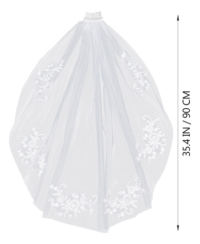 Velos De Novia Cortos Con Cuentas De Cristal Simples Y Elega