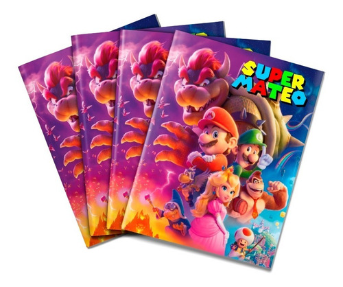 Libros Souvenirs Mario Bros X10 Para Colorear Personalizado