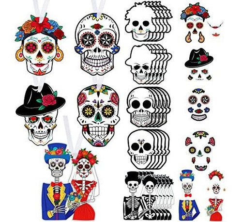 25 Piezas De Decoraciones Colgantes Del Dia De Los Muertos