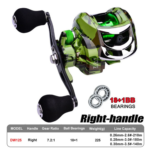 1 Carrete De Pesca Con Rodamiento De Bolas 18+1 Bb 7. 2:1