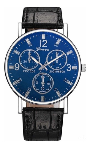 Reloj Geneva 2019 Para Caballero Casual Elegante Color de la correa Negro/Negro Color del bisel Negro Color del fondo Negro