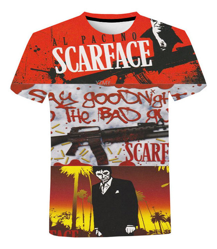 Hjb Scarface 3d Imprimir Camisetas De Manga Corta