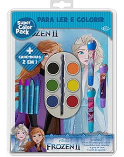 Livro De Colorir Disney  Super Color Pack C/aquarel Frozen 2