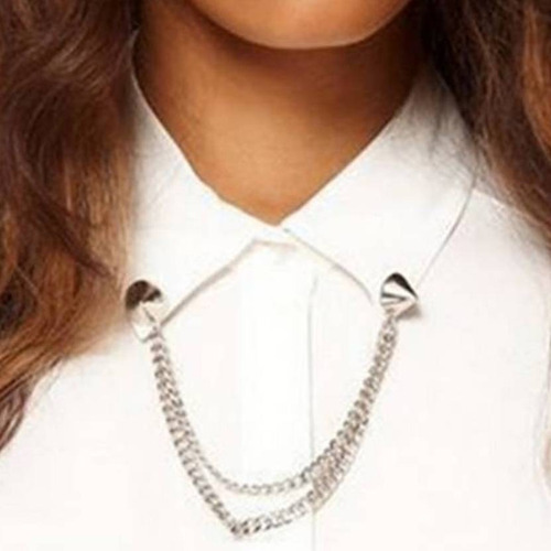 Broches De Solapa Cuello Camisa Moda Hombre Mujer Cadenitas