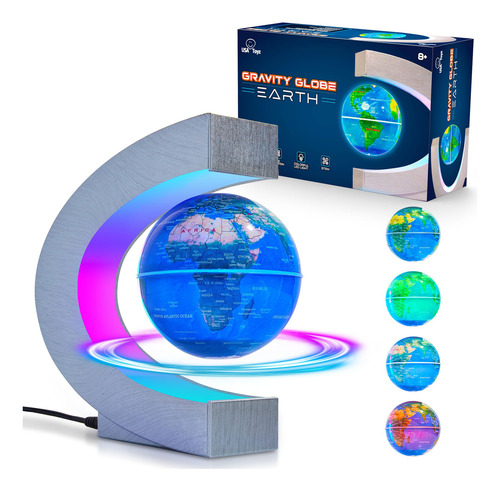 Juego De Bola De Tierra Con Lámpara De Globo Flotante Led