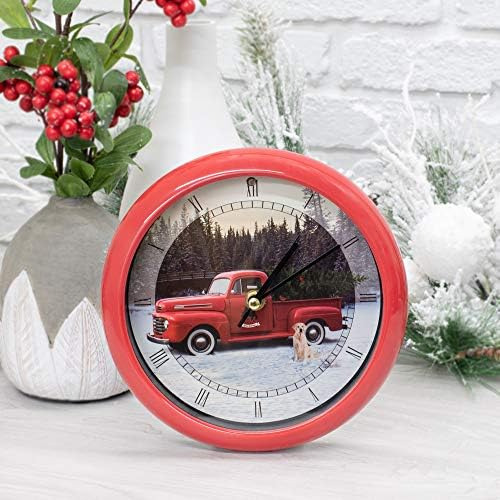 Reloj Navideño Con Camioneta Ford Roja 12.