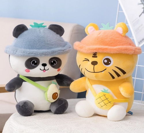 Paquete ( Puerquito, Panda, Tigre) Kawaii 20-25cm 3 Pzs