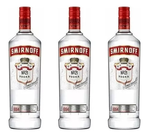 Vodka Smirnoff 700ml Pack X3 Botellas Original Clásico