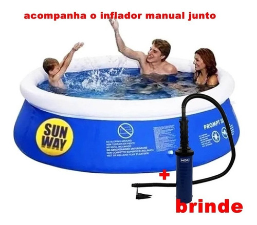 Piscina 1000 Litros Inflável + Inflador Adulto Frete Grátis 