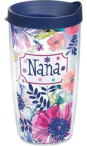 Tervis - Vaso Nana Con Diseño Floral Blue Y Tapa Azul Marino