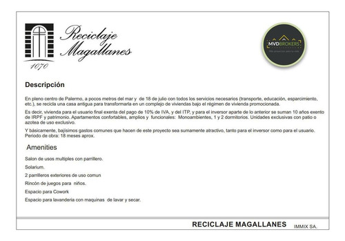 Imagen 10 de 12 de Apartamento De 2 Dormitorios A La Venta En Palermo | Reciclaje Magallanes | Estrena 2023