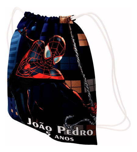 5 Mochila Saco Personalizada Homem Aranha Miles Morales