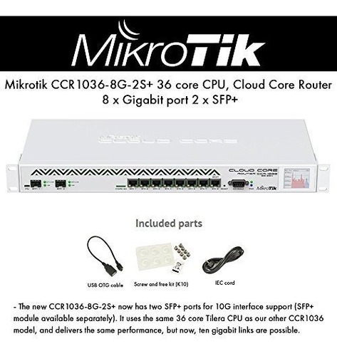 Mikrotik Ccr10368g2s Nucleo 36 Cpu Nucleo Enrutador Nucleo 8