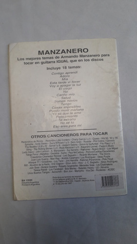 Revista * Para Cantar Y Tocar A Manzanero Ricordi Cancionero (Usado)
