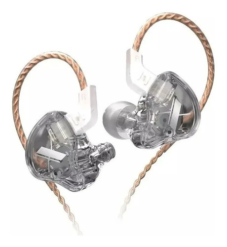 Auriculares Kz Edx Intra sin micrófono Stage Return, color gris