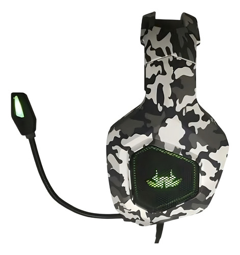 Headset Gamer 50mm Camuflado P3 3,5mm Para Pc E Consoles Cor Branco Camuflado Knup KP-GA02