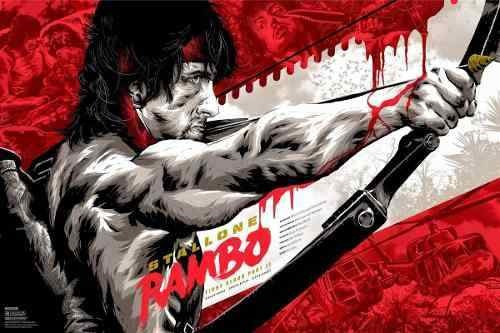 Poster Cine Rambo Ilustración Original 50 X 84 Cm