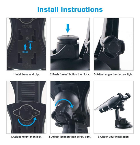 Suporte Para iPad Ou Tableta 7 A 10 Pulgadas, Com Ventosa