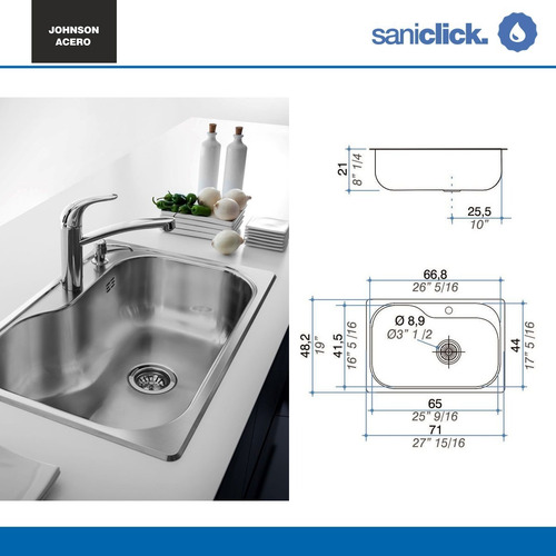 Imagen 5 de 10 de Combo Accesorios Johnson Escurridor Tabla Si71 - Cuotas