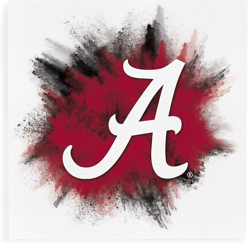 Universidad De Alabama Color Splash Logo 11 X 11 Lienzo...