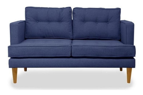 Love Seat Edmonton Sofamatch, Tela Quantum, Patas Natural Color Azul Diseño de la tela Tela de Microfibra