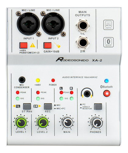 Mezclador Audio Rs Xa2 Audio 2 Canales Mixer Usb Bluetooth
