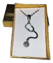 Comprar Dije Estetoscopio Acero Quirurgico Cadena Caja Regalo - Medicina Medico Enfermera Enfermero - Varios Modelos A Eleccion