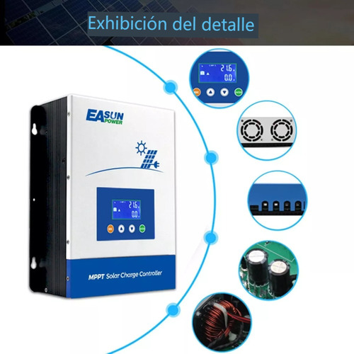 Mppt 100a Max Pv 12-48v Controlador De Carga Solar Con Lcd Blanco