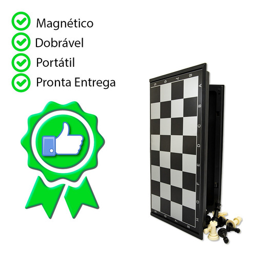 Imagem 2 de 7 de Jogo De Tabuleiro Xadrez Profissional Magnético Porta Peças