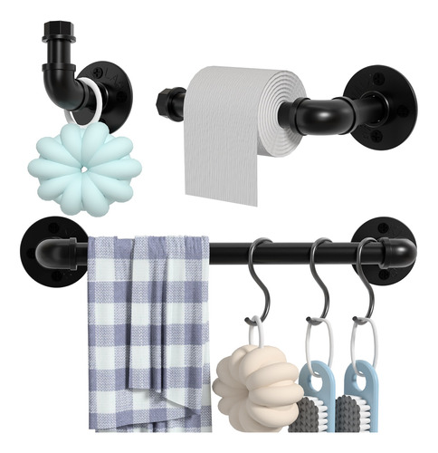 Sets De 3 Accesorios De Baño Galvanized Steel