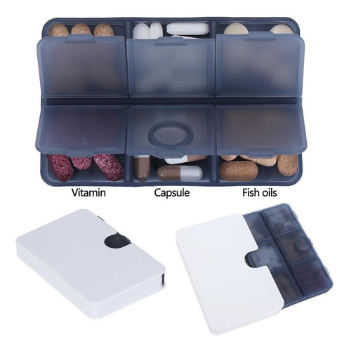Organizador De Pastillas De Viaje Con 6 Compartimentos, Colo