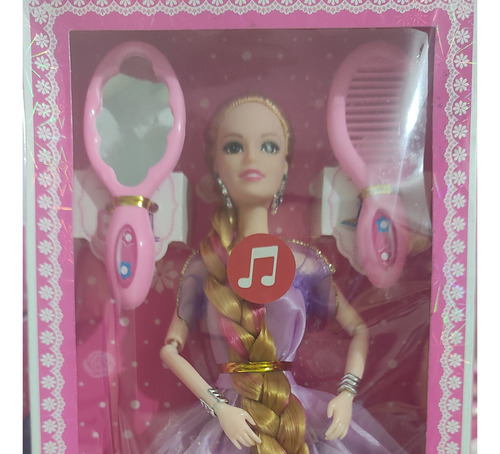 Muñeca Con Sonido, Con Accesorios Y Zapatos. Es Articulada