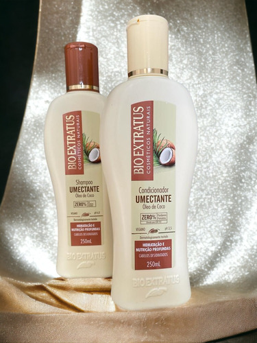 Kit 1 Shampoo 1 Condicionador Brilho Umectante 250ml Bio Ext