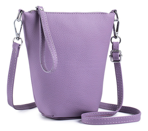 Bolso Bandolera Minimalista De Cuero Genuino Para Mujer