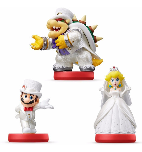 Amiibos Mario Odyssey Peach Bowser Wedding Outfit Switch 3ds | Parcelamento  sem juros