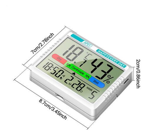 Monitor De Temperatura Ambiente Higrómetro De Humedad Interi