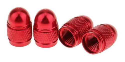 2 Válvulas De Llantas De Aluminio Rojo