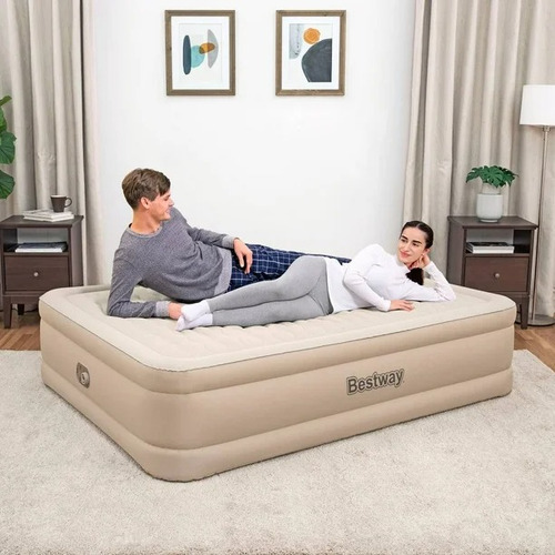 Colchón Inflable Bestway Queen Size Bomba Incluida