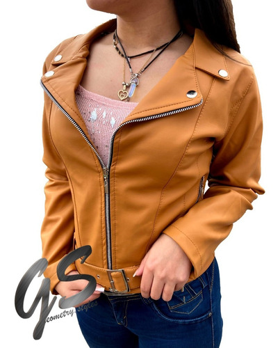 Chaqueta Chamarra Cuero Sintetico Dama Slim, Colores Varios